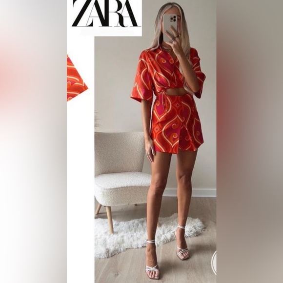 NWT Retro Summer Spring Zara Print Top - Picture 7 of 14